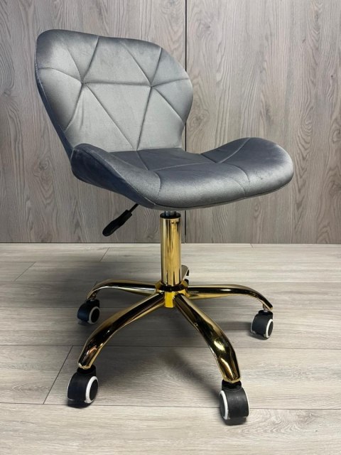 Lugano Krzesło obrotowe VASTO OFFICE VELVET DARK GREY GOLD