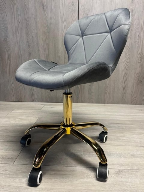 Lugano Krzesło obrotowe VASTO OFFICE VELVET DARK GREY GOLD