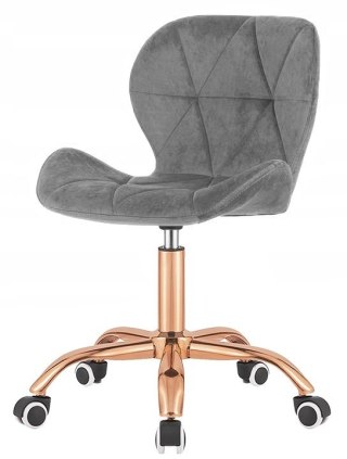 Lugano Krzesło obrotowe VASTO OFFICE VELVET DARK GREY ROSE GOLD