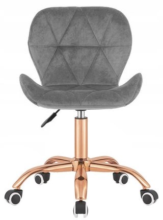 Lugano Krzesło obrotowe VASTO OFFICE VELVET DARK GREY ROSE GOLD