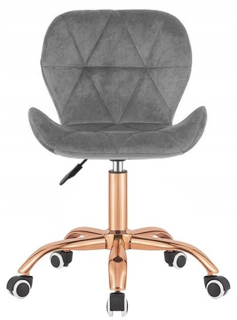 Lugano Krzesło obrotowe VASTO OFFICE VELVET DARK GREY ROSE GOLD