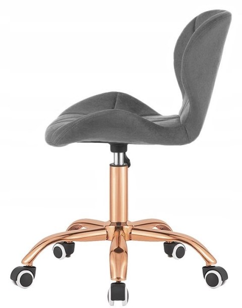 Lugano Krzesło obrotowe VASTO OFFICE VELVET DARK GREY ROSE GOLD