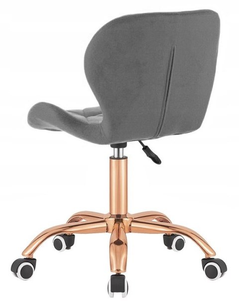 Lugano Krzesło obrotowe VASTO OFFICE VELVET DARK GREY ROSE GOLD