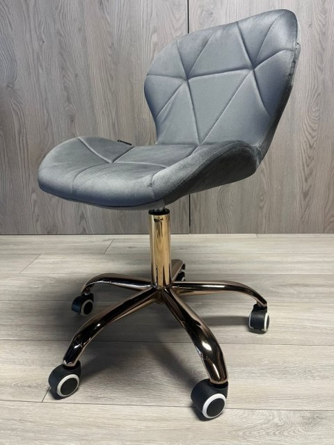 Lugano Krzesło obrotowe VASTO OFFICE VELVET DARK GREY ROSE GOLD
