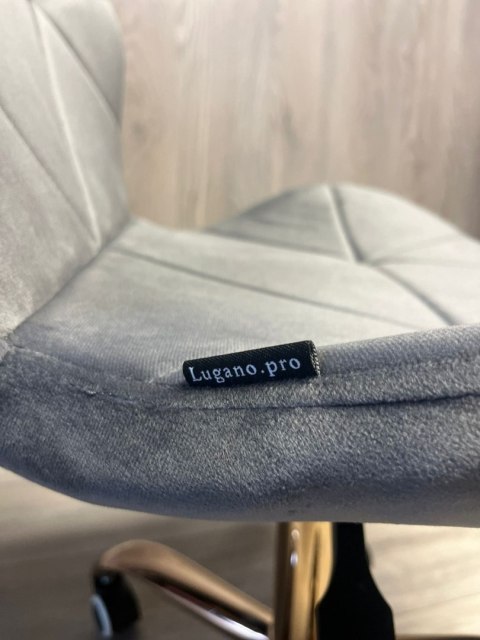 Lugano Krzesło obrotowe VASTO OFFICE VELVET DARK GREY ROSE GOLD
