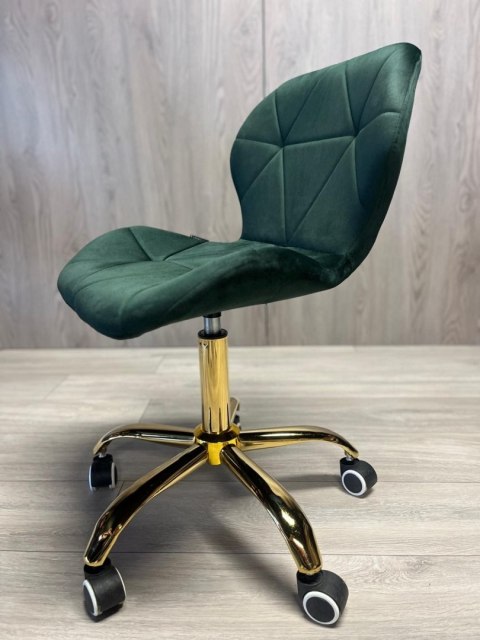 Lugano Krzesło obrotowe VASTO OFFICE VELVET FOREST GREEN GOLD