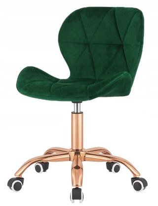 Lugano Krzesło obrotowe VASTO OFFICE VELVET FOREST GREEN ROSE GOLD