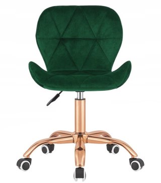 Lugano Krzesło obrotowe VASTO OFFICE VELVET FOREST GREEN ROSE GOLD