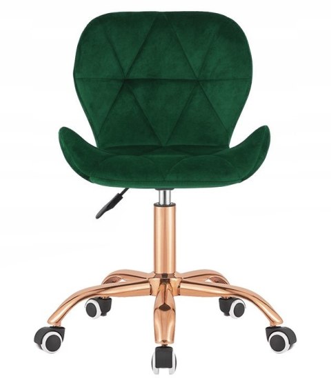 Lugano Krzesło obrotowe VASTO OFFICE VELVET FOREST GREEN ROSE GOLD