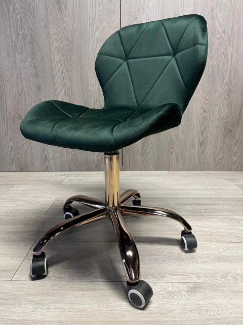 Lugano Krzesło obrotowe VASTO OFFICE VELVET FOREST GREEN ROSE GOLD