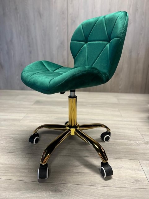 Lugano Krzesło obrotowe VASTO OFFICE VELVET GREEN GOLD