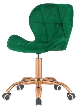 Lugano Krzesło obrotowe VASTO OFFICE VELVET GREEN ROSE GOLD