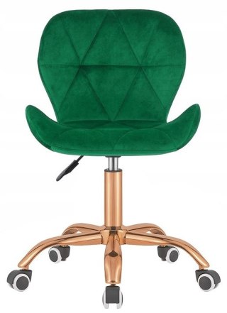 Lugano Krzesło obrotowe VASTO OFFICE VELVET GREEN ROSE GOLD