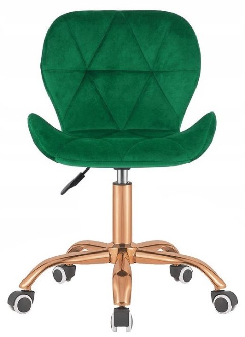Lugano Krzesło obrotowe VASTO OFFICE VELVET GREEN ROSE GOLD