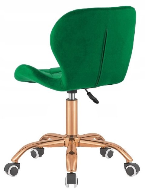 Lugano Krzesło obrotowe VASTO OFFICE VELVET GREEN ROSE GOLD