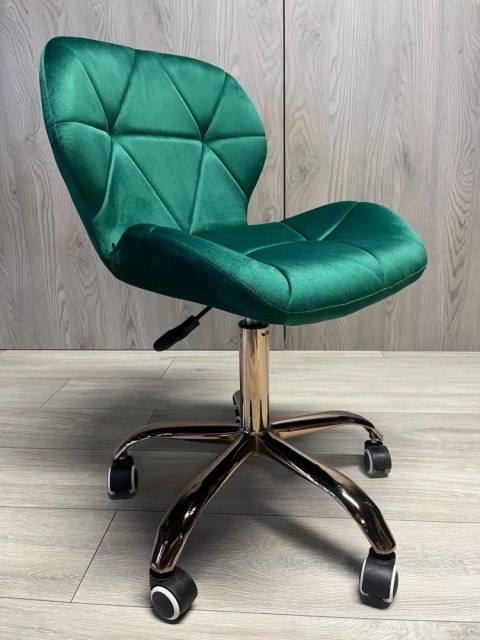Lugano Krzesło obrotowe VASTO OFFICE VELVET GREEN ROSE GOLD