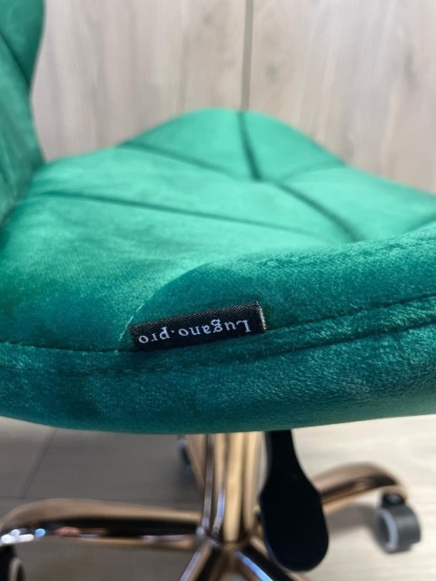 Lugano Krzesło obrotowe VASTO OFFICE VELVET GREEN ROSE GOLD