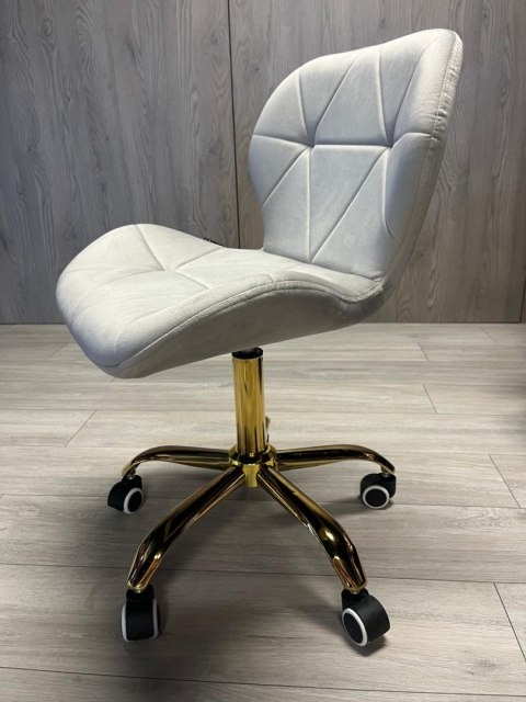 Lugano Krzesło obrotowe VASTO OFFICE VELVET GREY GOLD