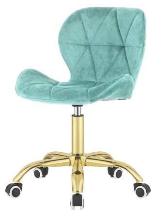 Lugano Krzesło obrotowe VASTO OFFICE VELVET MINT GOLD