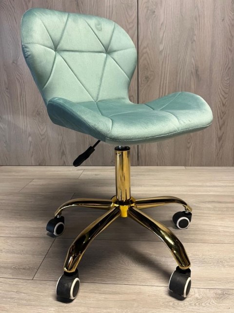 Lugano Krzesło obrotowe VASTO OFFICE VELVET MINT GOLD