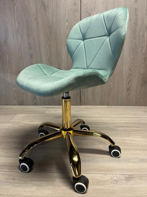 Lugano Krzesło obrotowe VASTO OFFICE VELVET MINT GOLD