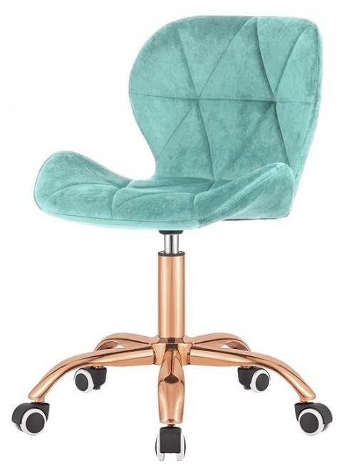 Lugano Krzesło obrotowe VASTO OFFICE VELVET MINT ROSE GOLD