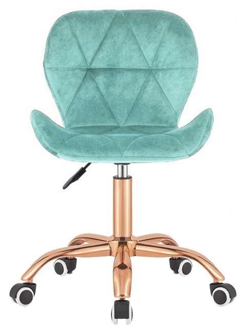 Lugano Krzesło obrotowe VASTO OFFICE VELVET MINT ROSE GOLD
