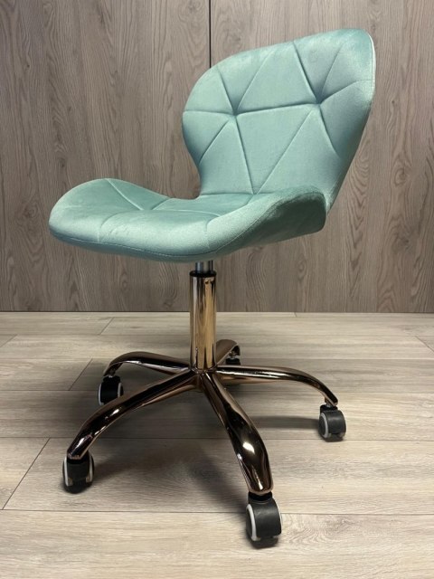 Lugano Krzesło obrotowe VASTO OFFICE VELVET MINT ROSE GOLD