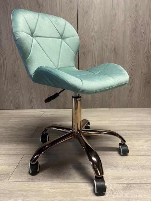 Lugano Krzesło obrotowe VASTO OFFICE VELVET MINT ROSE GOLD