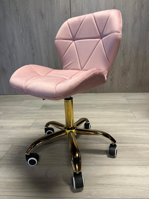 Lugano Krzesło obrotowe VASTO OFFICE VELVET PINK GOLD
