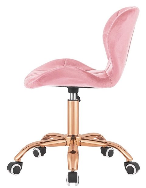 Lugano Krzesło obrotowe VASTO OFFICE VELVET PINK ROSE GOLD