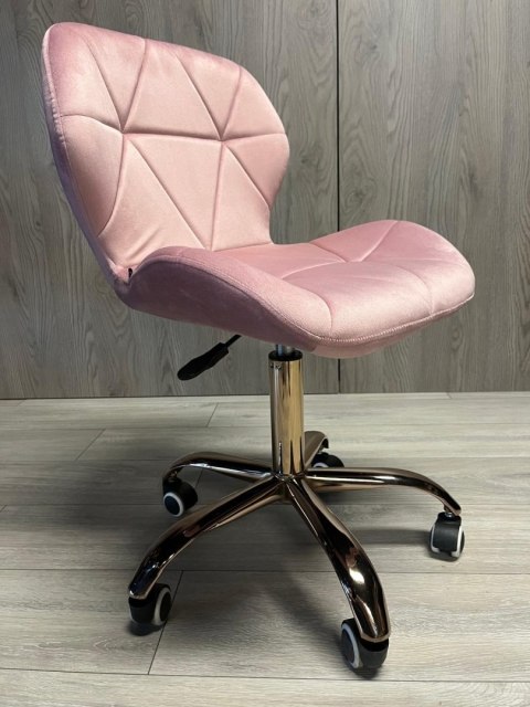 Lugano Krzesło obrotowe VASTO OFFICE VELVET PINK ROSE GOLD