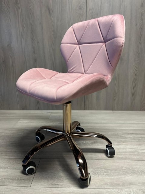 Lugano Krzesło obrotowe VASTO OFFICE VELVET PINK ROSE GOLD
