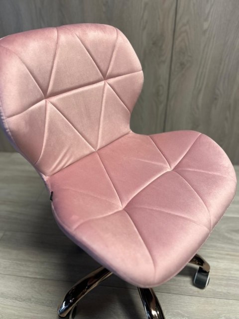 Lugano Krzesło obrotowe VASTO OFFICE VELVET PINK ROSE GOLD