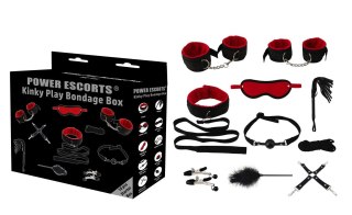 Zestaw bondage Power Escorts 10 częściowy czarny