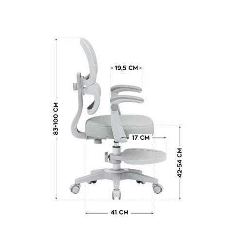 Fotel ergonomiczny dla dzieci Junior 4.4 Grey
