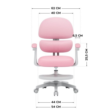 Fotel ergonomiczny dla dzieci Junior 4.4 Pink