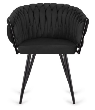 Lugano Krzesło plecione Lugano fotel TRECCIA BLACK VELVET SMOKE