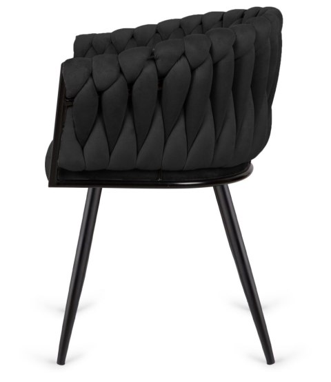 Lugano Krzesło plecione Lugano fotel TRECCIA BLACK VELVET SMOKE