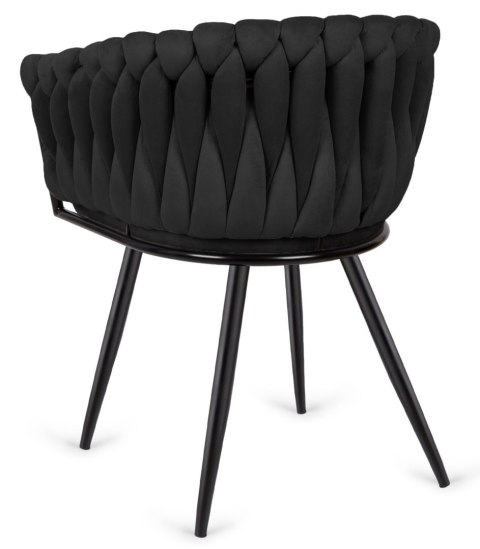 Lugano Krzesło plecione Lugano fotel TRECCIA BLACK VELVET SMOKE