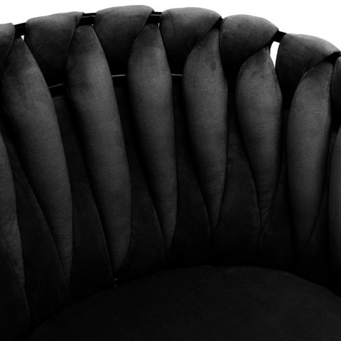 Lugano Krzesło plecione Lugano fotel TRECCIA BLACK VELVET SMOKE