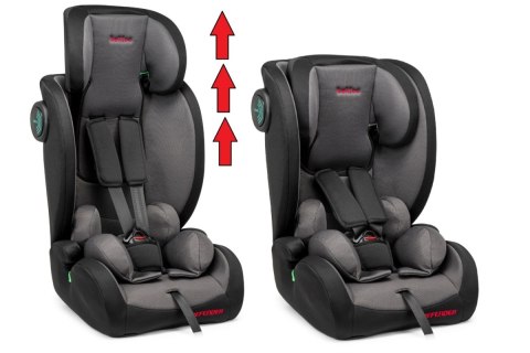 Bebico Fotelik samochodowy Bebico DEFENDER GREY i-Size 76-150 cm wzrostu (9-36kg)