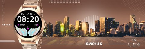 G.Rossi Damski SMARTWATCH G.Rossi SW014G-2 Różowe złoto