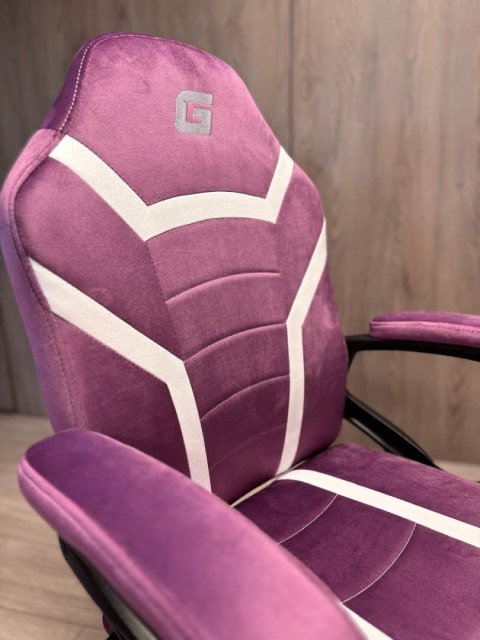 Lugano Fotel obrotowy do biurka MARIO ALCANTARA PURPLE + WHITE