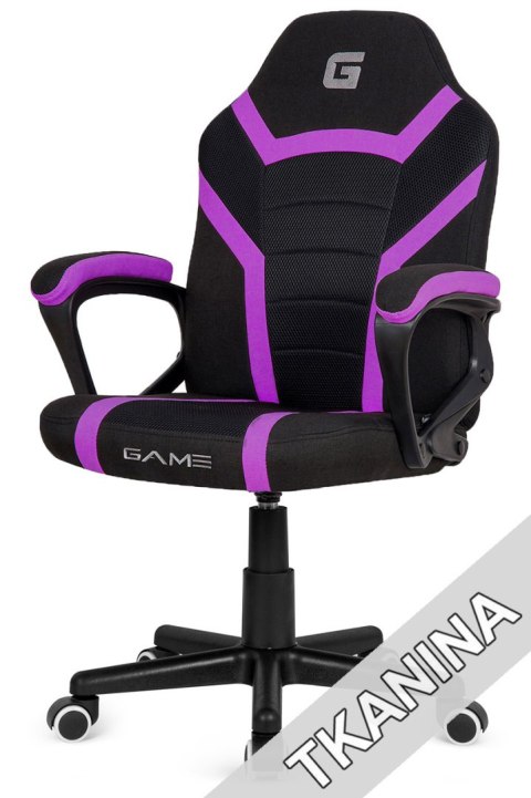 Lugano Fotel obrotowy do biurka MARIO BLACK PURPLE Fabric