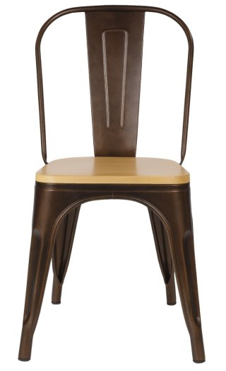 Lugano Krzesło metalowe loft CORSICA COPPER OAK TOLIX