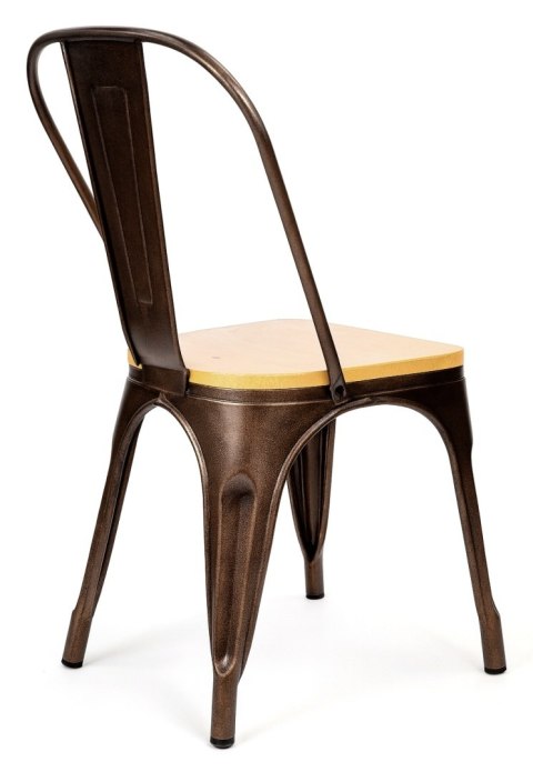 Lugano Krzesło metalowe loft CORSICA COPPER OAK TOLIX