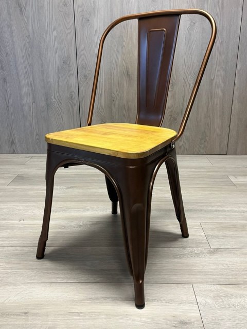 Lugano Krzesło metalowe loft CORSICA COPPER OAK TOLIX
