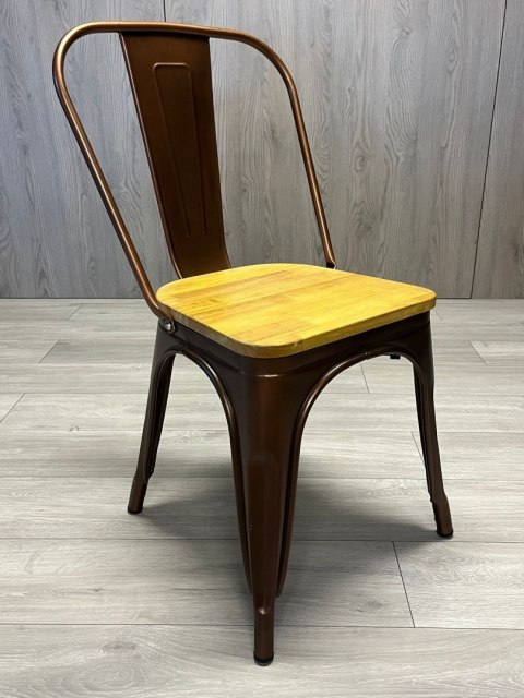 Lugano Krzesło metalowe loft CORSICA COPPER OAK TOLIX