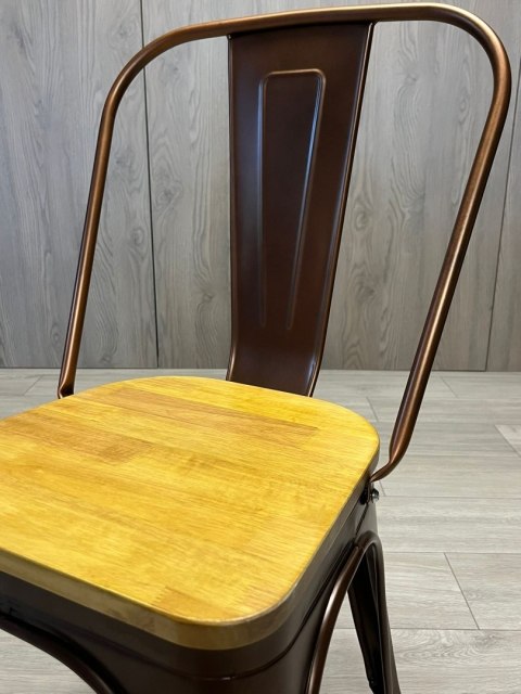 Lugano Krzesło metalowe loft CORSICA COPPER OAK TOLIX